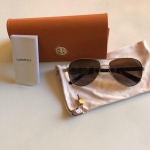 Tory Burch Brown Aviator Sunglasses